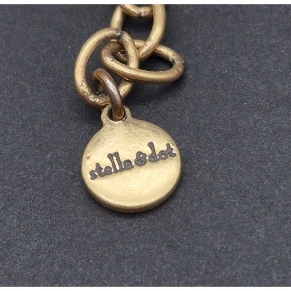 Stella & Dot Mae Gold Tone & Red Collar Statement Necklace 23" Retired - Picture 6 of 6